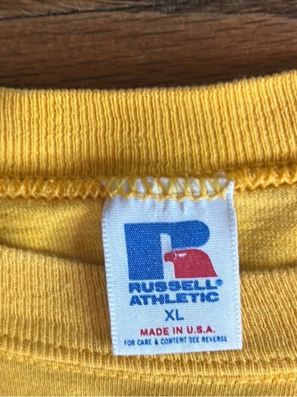 Russell Athletic Yellow CU Football Short-Sleeve Shirt - Picture 2 of 2